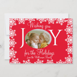 Navidades fotográficos familiares Tarjeta de copos