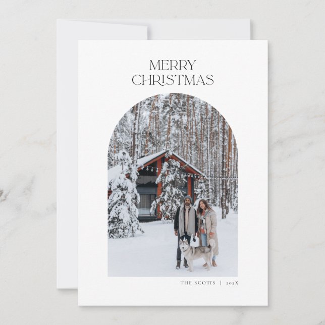 Navidades fotográficos modernos de arco - Tarjeta  (Anverso)