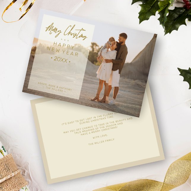 Navidades fotográficos modernos y sencillos (Exquisite Modern and Simple Family Holiday Photo Card.with Envelope.)