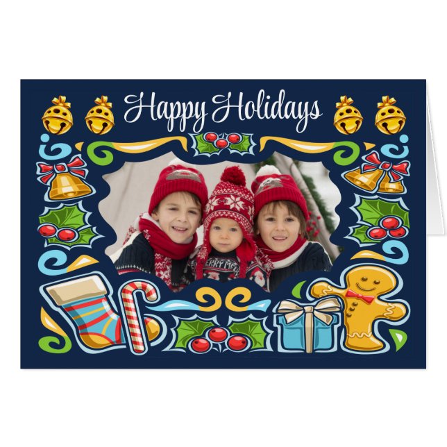 Navidades fotográficos / Tarjeta de vacaciones (Anverso (Horizontal))