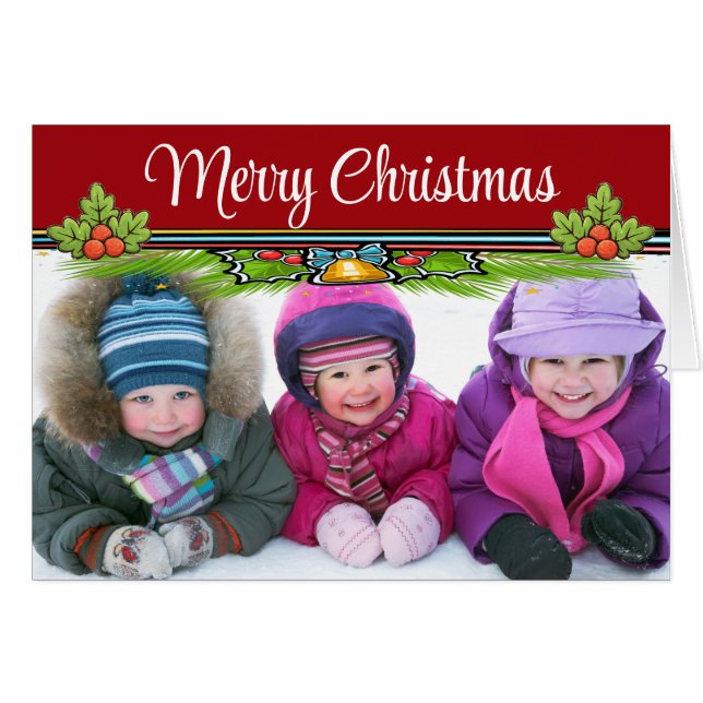 Navidades fotográficos / Tarjeta de vacaciones (Anverso (Horizontal))