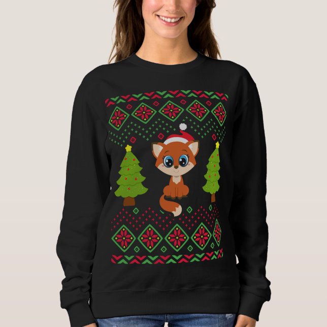 Navidades Fox Funny Classic Ugly Sweater Love Foxe (Anverso)