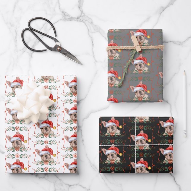 Navidades franceses envuelven hojas de papel (Anverso)