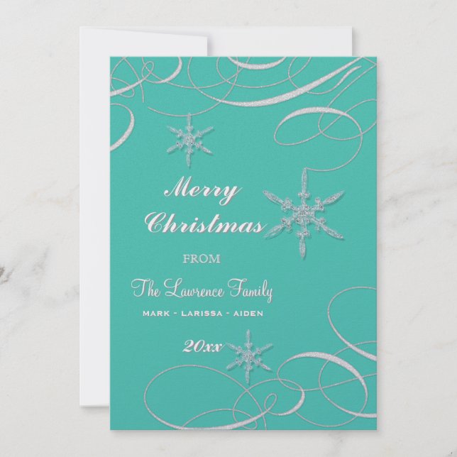 Navidades Frosty Snowflake Foto Tarjetas de felici (Anverso)