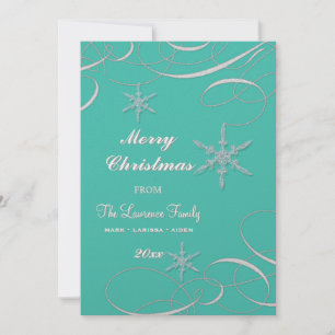 Navidades Frosty Snowflake Foto Tarjetas de felici