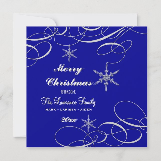 Navidades Frosty Snowflake Foto Tarjetas de felici (Anverso)