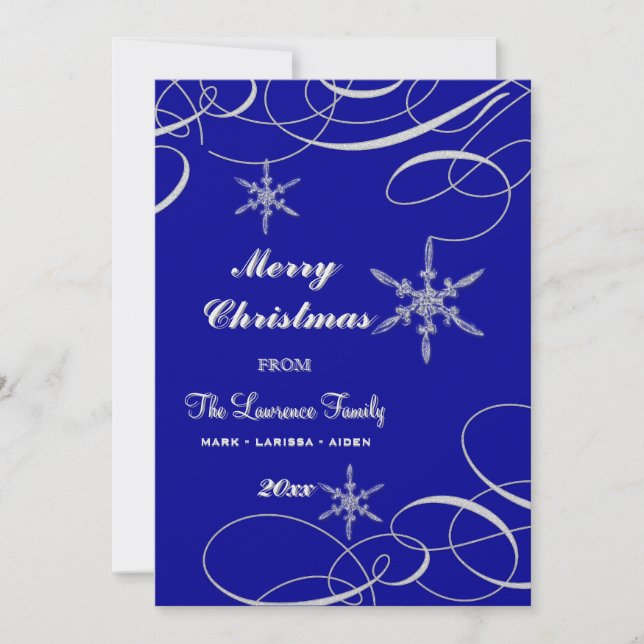 Navidades Frosty Snowflake Foto Tarjetas de felici (Anverso)