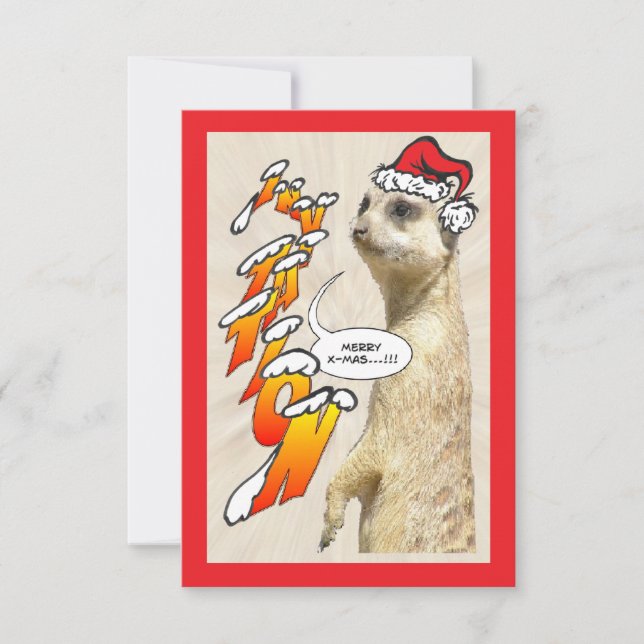 Navidades Furry Meerkat Invitación X-Mas (Anverso)