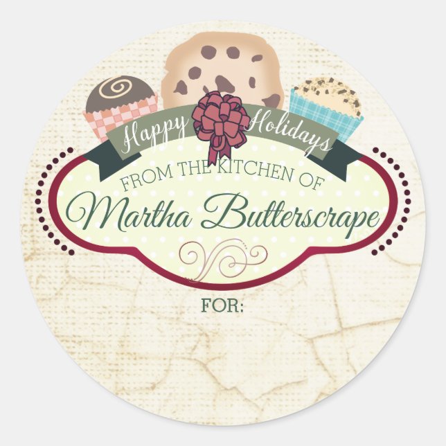 Navidades galletas de la cocina del pegatina (Anverso)