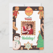 Navidades galletas tarjeta de vacaciones