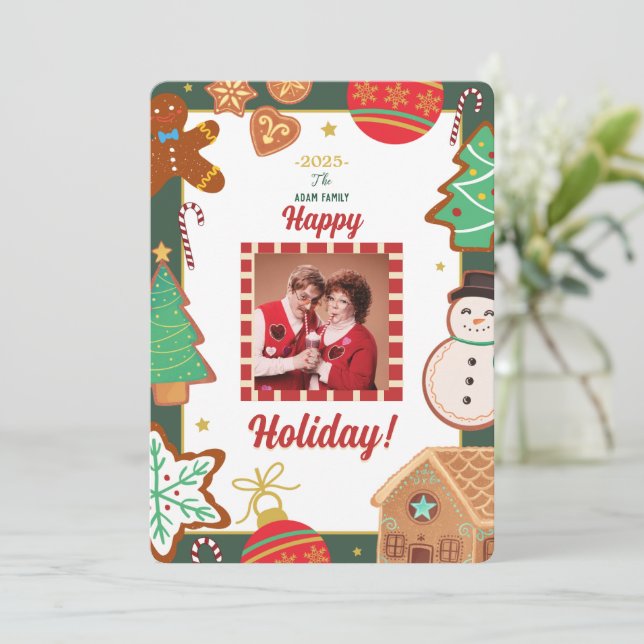 Navidades galletas tarjeta de vacaciones (Anverso de pie)
