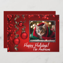 Navidades gatitos 7, vacaciones felices, tarjeta d