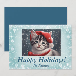 Navidades gatitos 8, vacaciones felices, tarjeta d