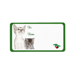Navidades gatitos desean Pegatinas de etiquetas de