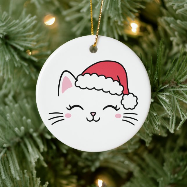 Navidades Gato Ornamento Cerámico (Árbol)