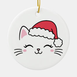 Navidades Gato Ornamento Cerámico