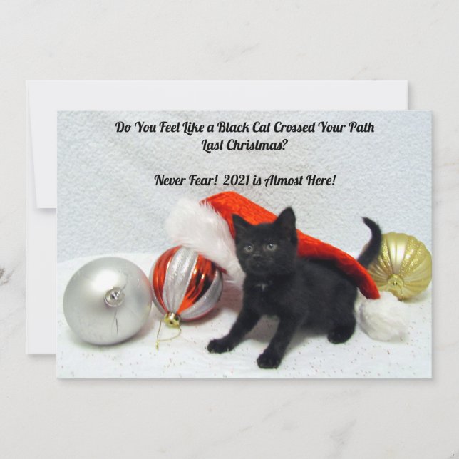 Navidades gatos negros - Humor - Tarjeta de Navida (Anverso)