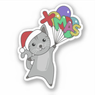 Navidades gatos Nieve a Pegatina de gatos de anima