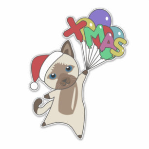 Navidades gatos Nieve a Pegatina de gatos de anima