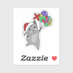 Navidades gatos Nieve a Pegatina de gatos de anima