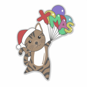 Navidades gatos Nieve a Pegatina de gatos de anima