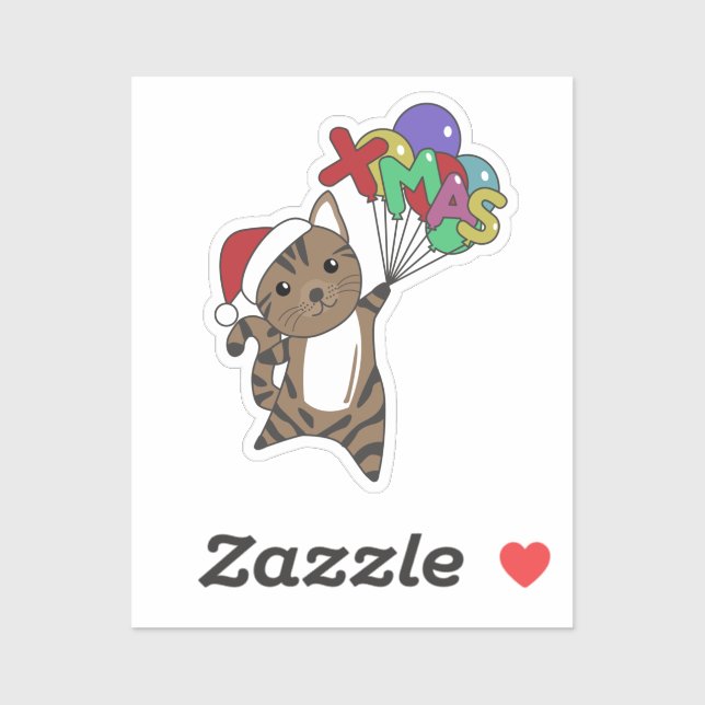 Navidades gatos Nieve a Pegatina de gatos de anima (Hoja)