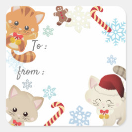 Navidades Gatos, Patrón de copos de nieve Etiqueta