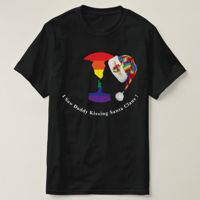 Navidades gay besan camiseta (Diseño del anverso)