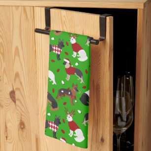 Navidades German Shepherd Kitchen Toalla