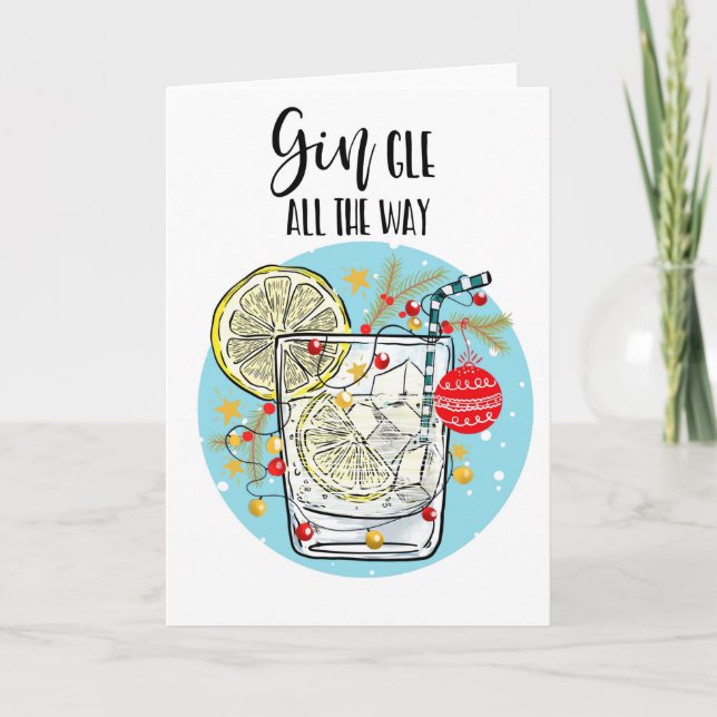 navidades Gin graciosos jingle de tarjeta todo el  (Anverso)