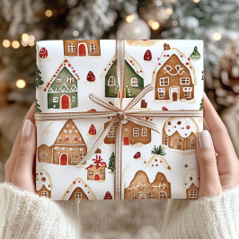 Navidades Gingerbread Casas Envolver Papel