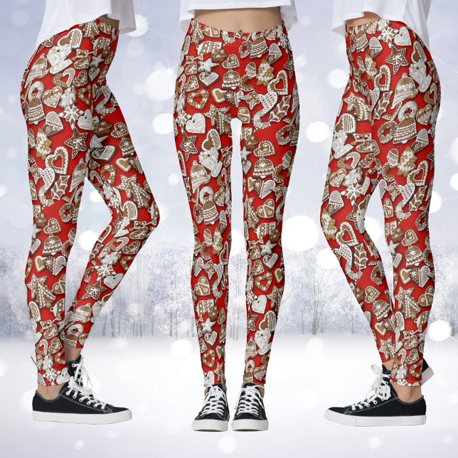 Navidades Gingerbread Cookies Leggings (Christmas Gingerbread Cookies Leggings)