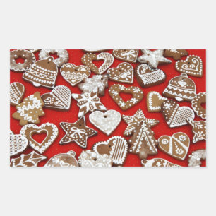 Navidades Gingerbread Cookies Pegatinas rectangula