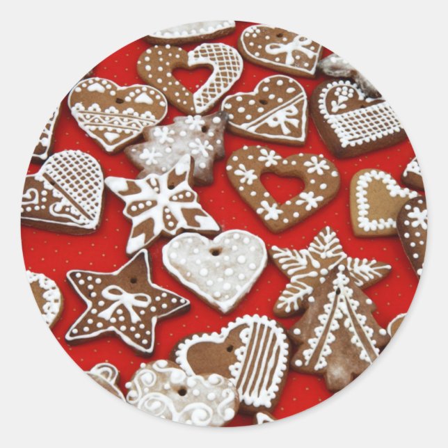 Navidades Gingerbread Cookies Round Pegatina (Anverso)