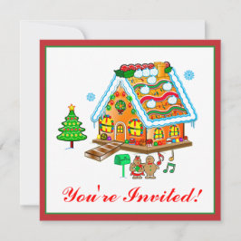 Navidades Gingerbread House Party Invitación