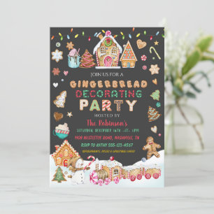 Navidades Gingerbread Invitación a la fiesta decor
