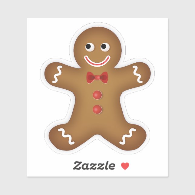 Navidades Gingerbread Man Contour Pegatina (Hoja)