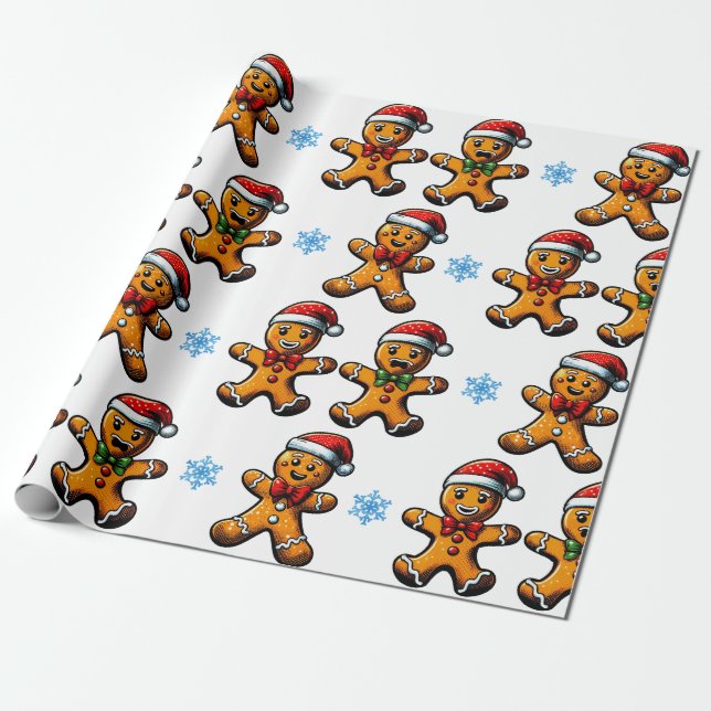Navidades Gingerbread Man Envolver papel (Desenrollado)
