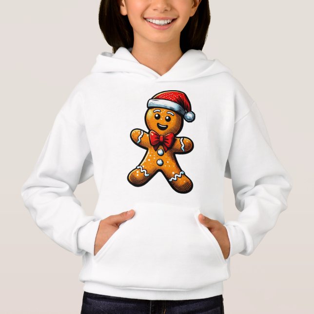 Navidades Gingerbread Man Niños Pullover Hoodie (Anverso)