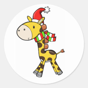 Navidades Giraffe Pegatina