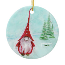 Navidades Gnome Ornamento Cerámico Personalizado