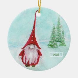 Navidades Gnome Ornamento Cerámico Personalizado