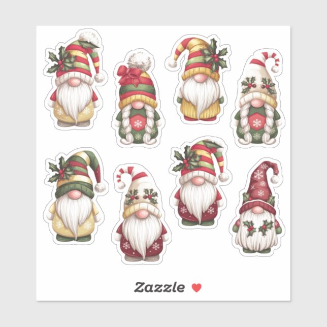 Navidades Gnome Pegatina de vacaciones Hoja (Hoja)