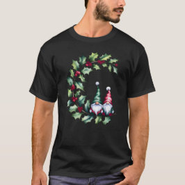 Navidades Gnomes On Holly Berry Twig camiseta