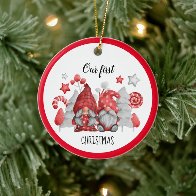 Navidades Gnomes Ornamento cerámico (Árbol)