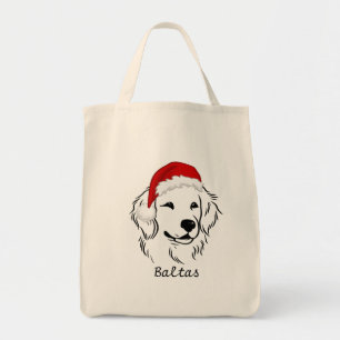 Navidades Golden Retriever en una bolsa de tocador