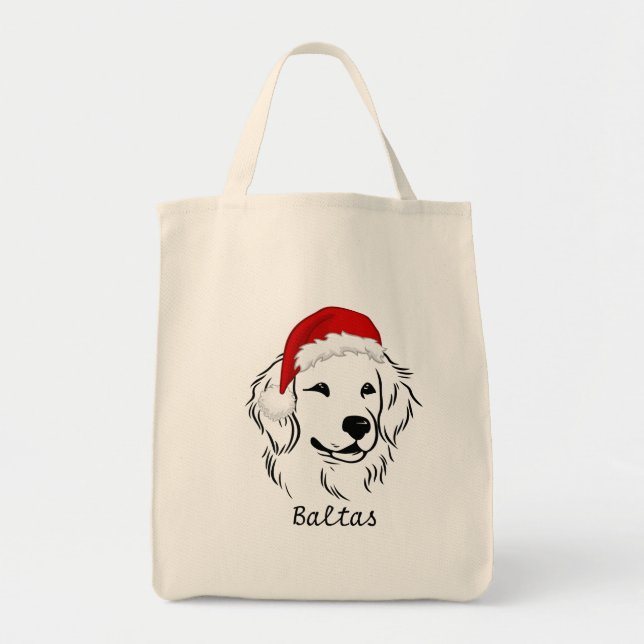 Navidades Golden Retriever en una bolsa de tocador (Frente)