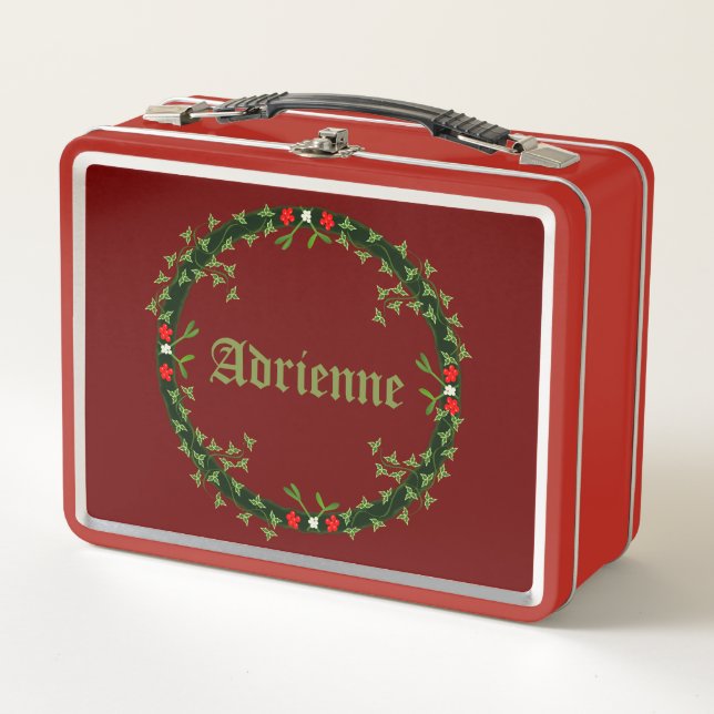 Navidades góticos Nombre personalizado de Wreath (Anverso)
