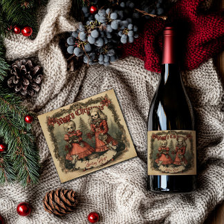 Navidades góticos personalizados Etiqueta de vino