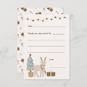 Navidades Gracias nota / rellene la tarjeta en bla